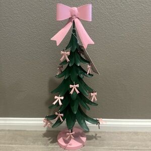 Sale! New! Peppermint & Pine Pink Bow Metal Tree